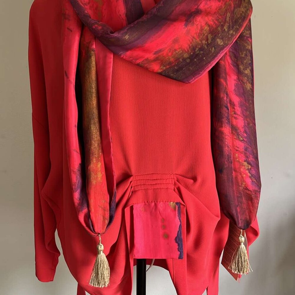Silk Woman's Boutique Top JP Just One by Janet Penwell Couture Haute Luxury